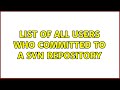 List of all users who committed to a SVN repository (4 Solutions!!)