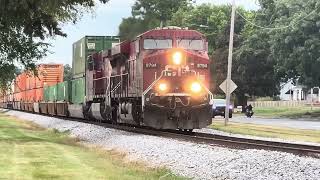 CPKC 181 and a very short 252 along bike path Bettendorf, IA September 23, 2024