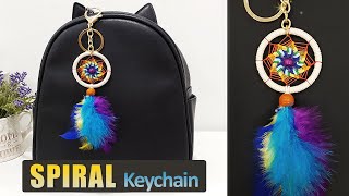 DIY Tutorial l How To Make A Spiral Dreamcatcher Keychain ?