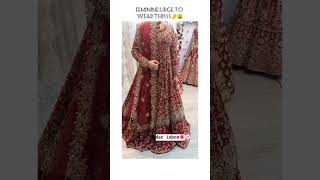 BEAUTIFUL RED PAKISTANI BRIDAL DRESS😍🤌ORIGINAL PAKISTANI HAND WORKING DRESS🥰#ytshortsindia🤩SUBSCRIBE