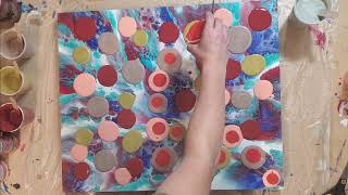 Abstract Acrylic Painting Dutch Pour with Vinyl & how to apply resin!! Making of "Autumn"