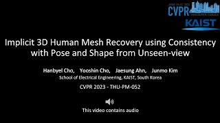 [CVPR 2023] Implicit 3D Human Mesh Recovery using Consistency with Pose and Shape from Unseen-view