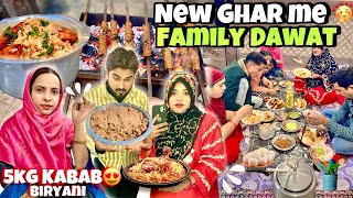 New Ghar Me Puri Family Ki Dawat Kri😍5kg Kabab \u0026 Biryani Bnaye🎉🦋Ghar Me Rounak Ho Gai💖NewSuit Phena