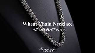 ByEnzo Wheat Chain Necklace, 4.7mm | Platinum Jewelry