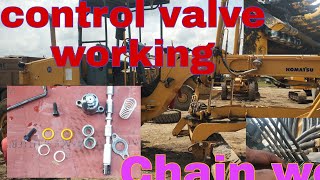 komatsu grader GD511, control valve replacement,spul repair, control lever repair,mechanicgroup