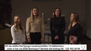 Herrljungabygdens lucia 2020; sång av fyra tidigare lucior, \