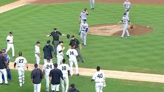 NYM@NYY: Benches clear after Matz hits Teixeira