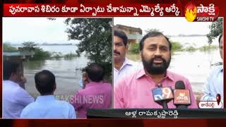 Mangalagiri MLA RK Visits Flood Affected Areas ||Sakshi TV