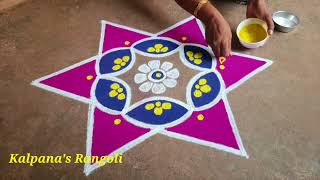 Chithirai theruveza special flowers padi kollam Easy rangoli design pandaga muggulu