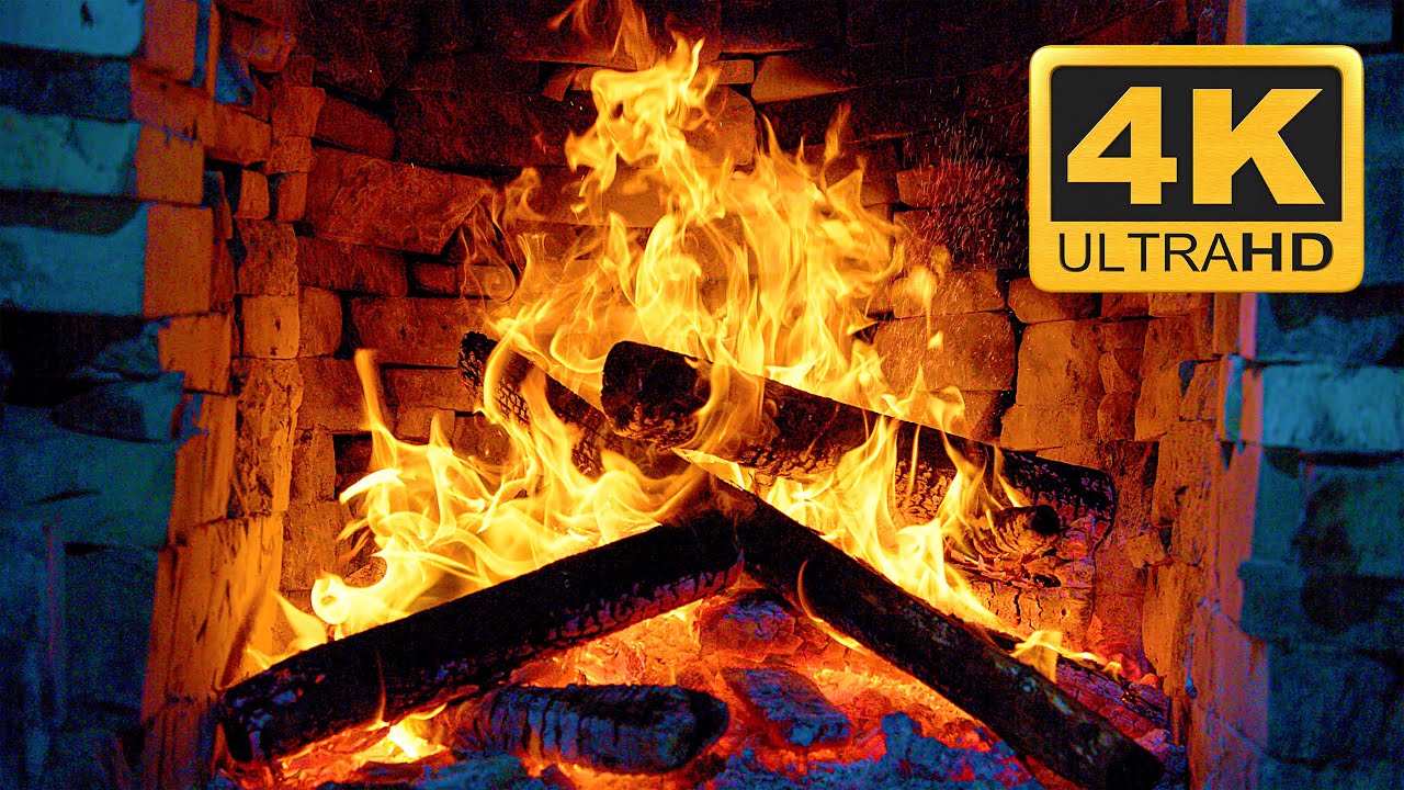 Amazing Fireplace Burning 3 Hours 🔥🔥 4K ULTRA HD Cozy Fireplace Video ...