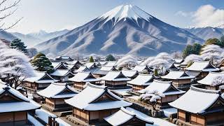 ❄️ 1 Hour of Peaceful Japanese Village in Snow | Tranquil Winter Ambience \u0026 Soothing Music 🎶