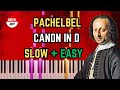 🎹 Pachelbel - Canon in D - SLOW + EASY Piano Tutorial