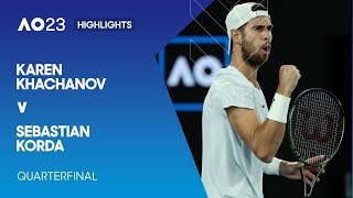 Karen Khachanov v Sebastian Korda Highlights | Australian Open 2023 Quarterfinal