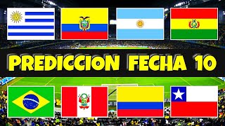 Prediccion Eliminatorias Sudamericanas Qatar 2022 / FECHA 10