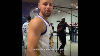 Steph curry shouting out to dubnation #nba #nba75周年 #stephcurry #warriors #curry