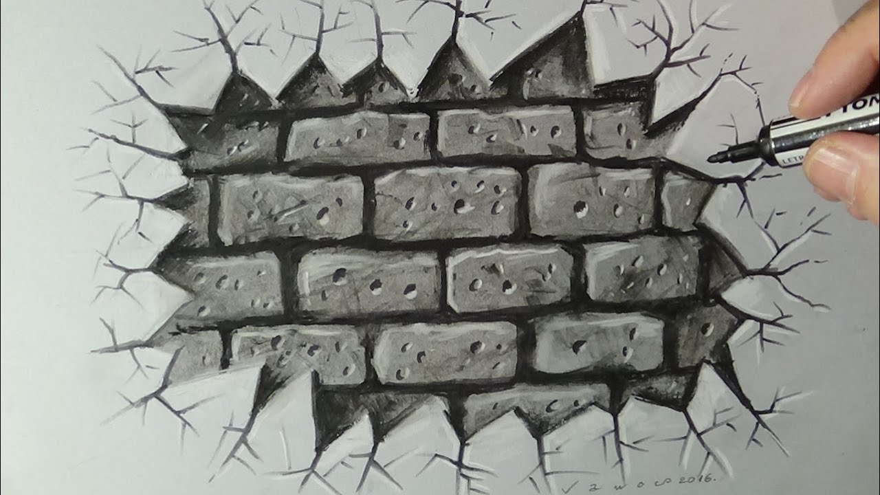 Outdoor Brick Wall Section Drawing