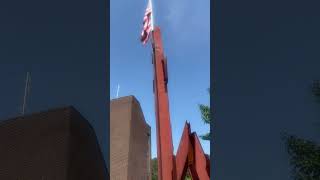 9/11 Memorial with actual beams from the World Trade Center