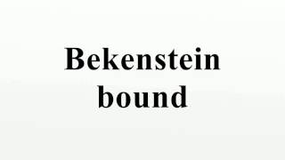 Bekenstein bound