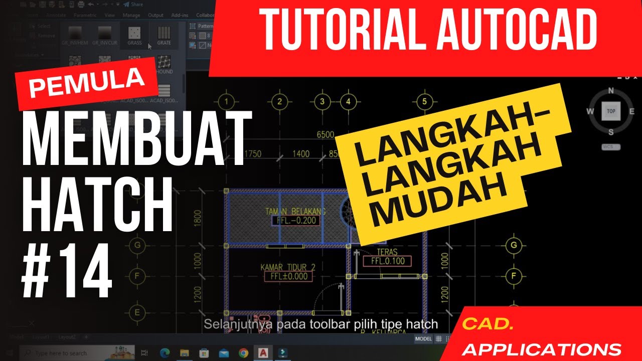 Cara Menggambar Denah Rumah Dengan Autocad ~ Membuat Hatch/arsiran ...