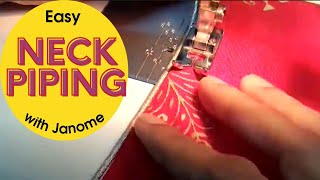 How To Attach Neck Piping | Neckline Sewing with Usha Janome