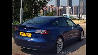 車CAM直擊 - 又係tesla~不意外 ZB7881 讓線不讓 有車就到照入迴旋處