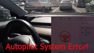 Tesla FSD - Downtown, Pedestrians, and AUTOPILOT SYSTEM ERROR!