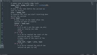 Leetcode 92. Reverse Linked List II in Python | Python Leetcode | Python Coding Tutorial | ASMR