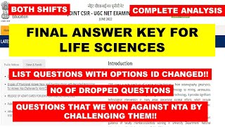 Questions for which NTA accepts our answers😎🔥👌✔!!CSIR LIFE SCIENCES JUNE 2022!!Complete Analysis.