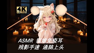 2024最新ASMR【4K零底噪 无人声】狐娘说她免疫耳？对不起了！残影伺候！速通兽耳！