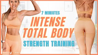 7 min INTENSE TOTAL BODY STRENGTH TRAINING Workout | Rebecca Louise