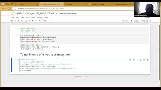 How to use eigen values and vector method to finding inverse of a matrix using python