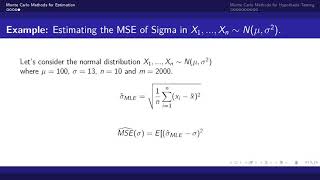 Monte Carlo Methods: Inference (Estimation)