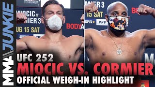 Stipe Miocic vs. Daniel Cormier trilogy fight official | UFC 252 weigh-in highlight
