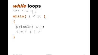 IAT806 Lecture 2.1 Loops