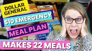 $10 EMERGENCY GROCERY BUDGET MEAL PLAN AT DOLLAR GENERAL | $10 MAKES 22 MEALS