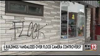 6 buildings vandalized over Flock camera controversy in Troy