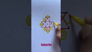 4x2 Dots Daily Simple rangoli #rangoli #muggulu #kolam #shortfeed #youtubeshorts #shorts