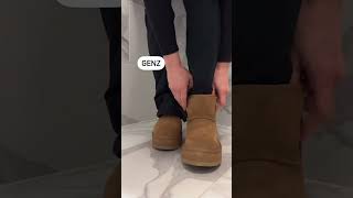 Millennials putting on Uggs in the 2000s vs genz putting on Uggs now #2000snostalgia