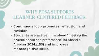 Learner-Centered Assessment Feedback Using PDSA