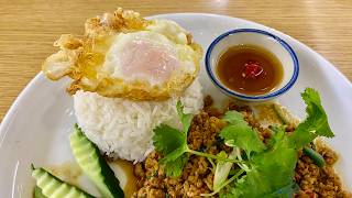 Auckland - Pad Kra Pao \u0026 Yumzap Khanom Jeen - Nahm Thai Street Food 奧克蘭 - 泰式打抛肉饭 泰式沙拉 生蝦鮭魚 脆皮五花肉