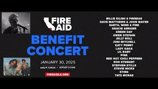 'FireAid' Benefit Concerts to feat. RED HOT CHILI PEPPERS and Green Day Jelly Roll and more!