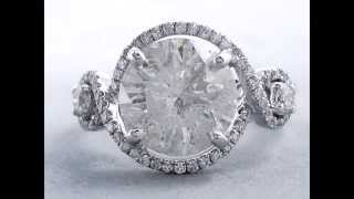 4.18 ctw Round Cut Diamond Engagement Ring - BigDiamondsUSA