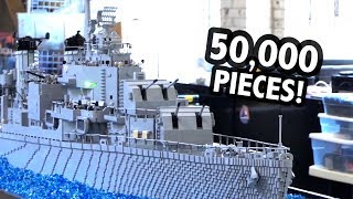 Huge LEGO USS O'Hare WWII Destroyer by Brickmania
