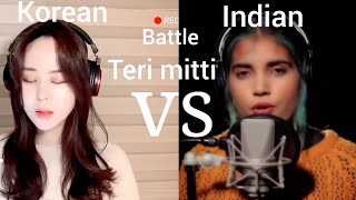 teri mitti song battel korean girl #pianoEshaal vs indian girl #Aish #happyIndependenceday