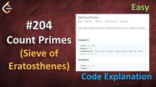 Count Primes (Sieve of Eratosthenes) | Leetcode - 204