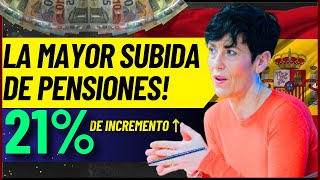 ¡LA MAYOR SUBIDA DE PENSIONES DE LA HISTORIA DE ESPAÑA! ↑21% DE INCREMENTO EN 2025↑