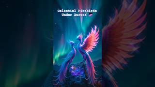 Firebirds Under Aurora 🌌 Bergema #trending #shorts #birds