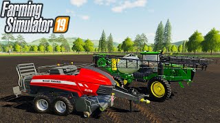 JOHN DEERE 4940 SELF PROPELLED - AGCO HIGH DENSITY BALER - Farming Simulator 19 Mods #58 | Radex