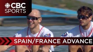 Spain \u0026 France win men’s double sculls semifinals at Rowing Rowing Championships Canada comes last