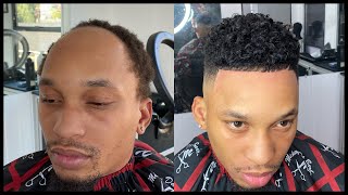Bald to Deep Curl Hair Unit by @Mickeydabarber
